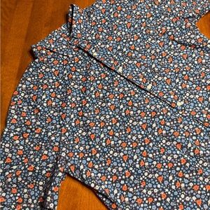 Free Assembly Large Multicolor Floral Short Sleeve Casual Button Down Shirt